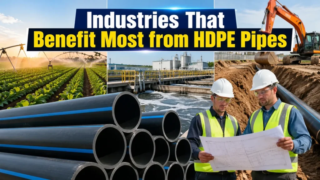 HDPE Pipe installation for irrigation and industrial projects by a leading HDPE Pipe Manufacturer in Indore.