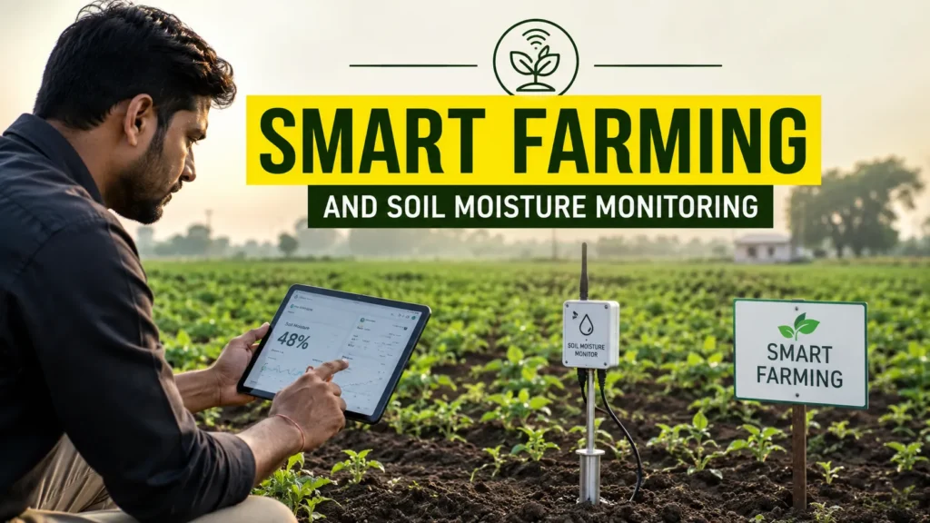 Smart Farming with soil moisture monitoring for efficient irrigation using HDPE and PVC irrigation pipes in Indore