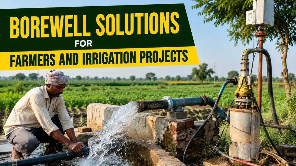 Borewell Solutions for farmers and irrigation projects with HDPE, PVC, column and sprinkler pipes in Indore