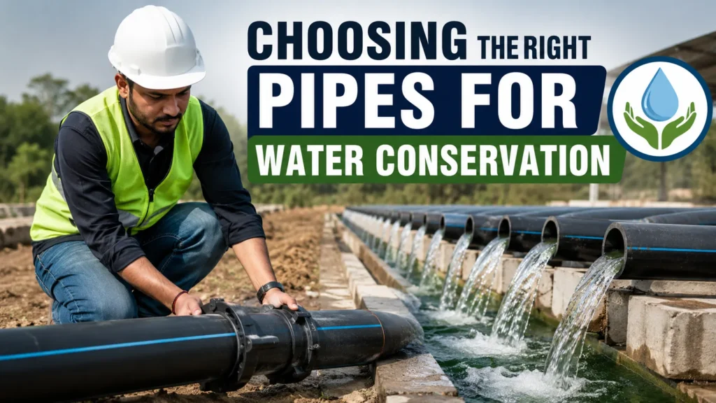 Rainwater Harvesting with HDPE and PVC pipes for water conservation in Indore